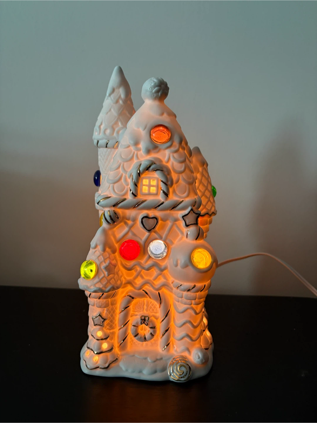 Ceramic Light-Up Gingerbread Castle