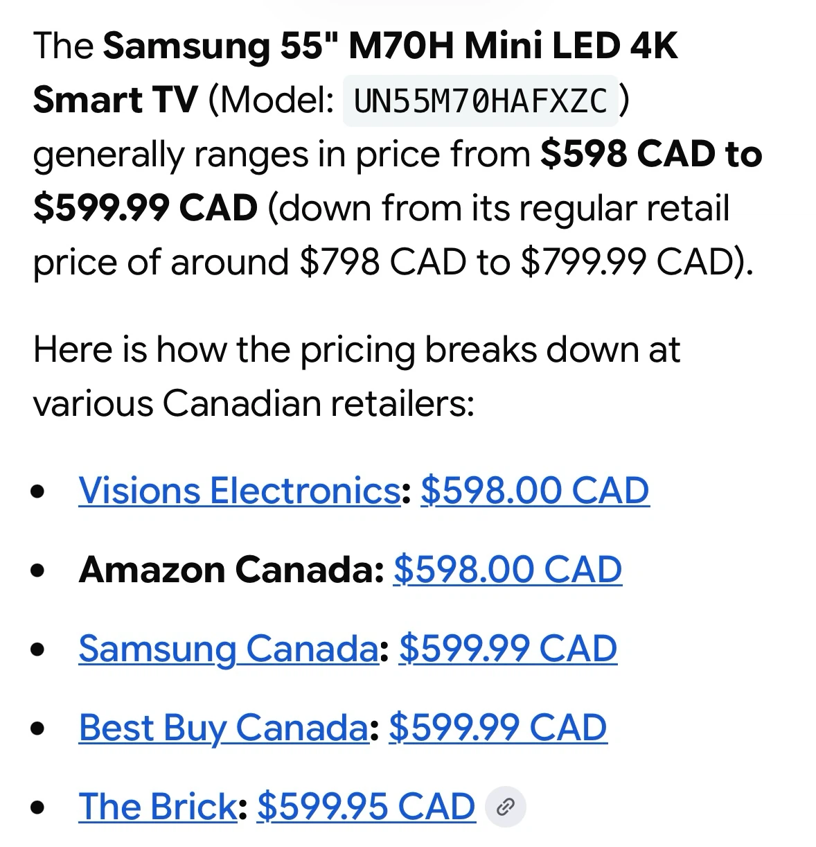Samsung 55 inch M70H Mini LED 4K Smart TV - photo 4