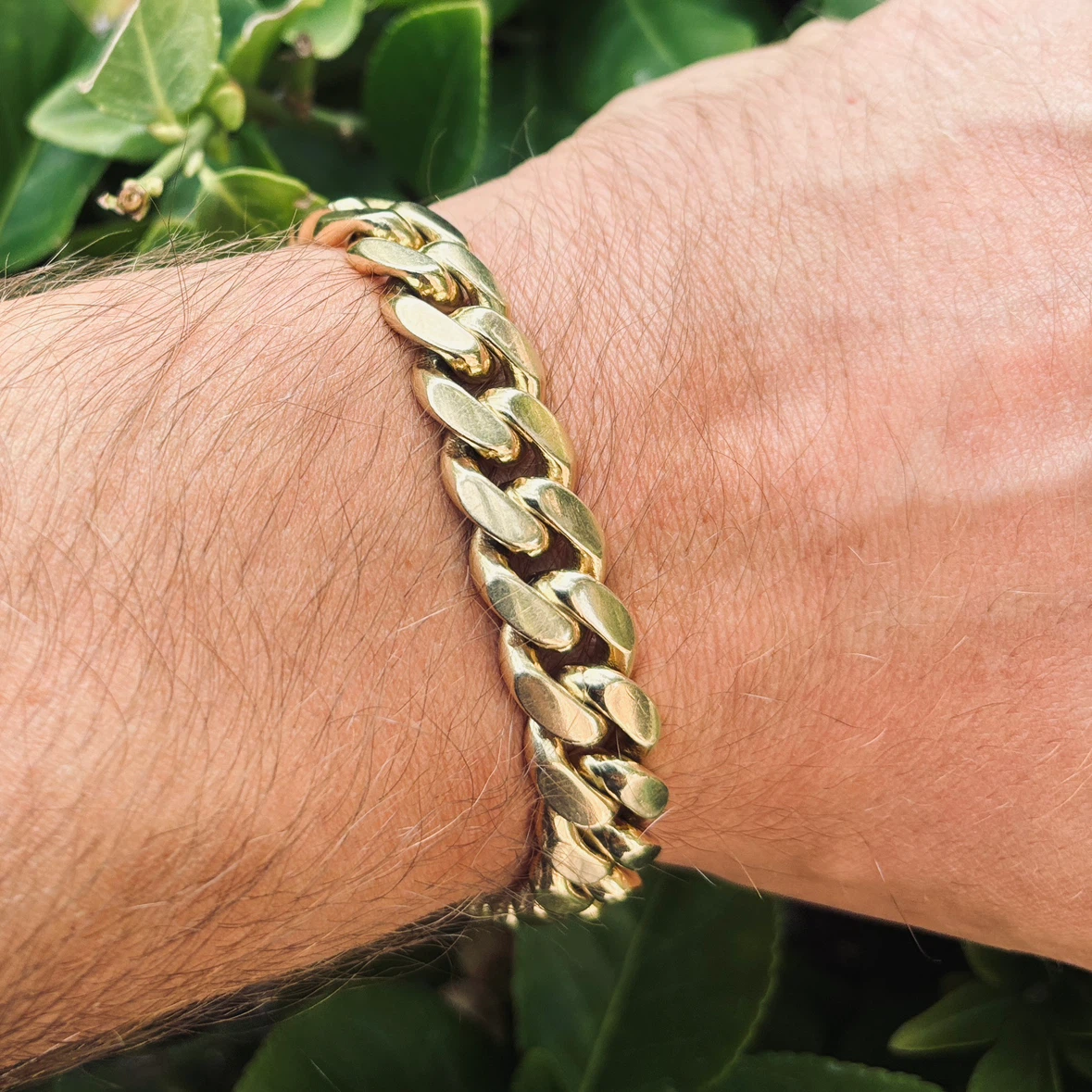 78.5 10k Solid Gold Cuban Link Chain Bracelet - photo 2