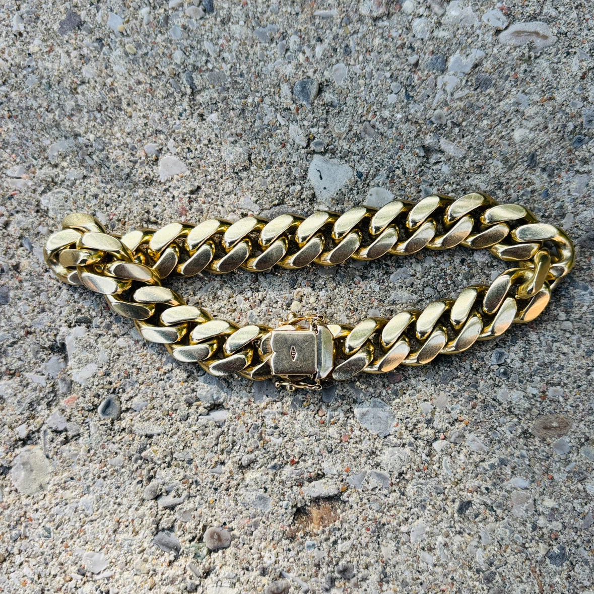 78.5 10k Solid Gold Cuban Link Chain Bracelet - photo 3