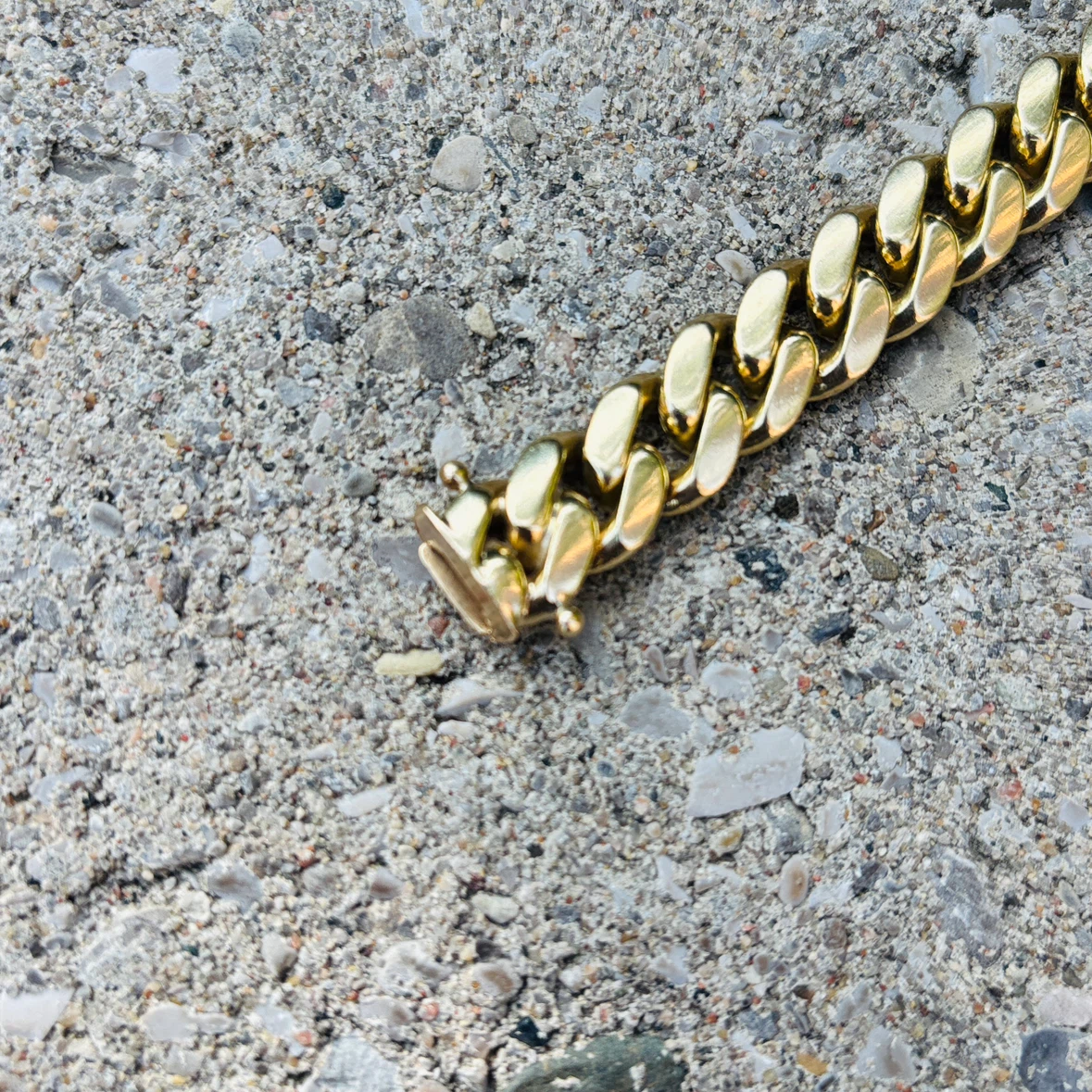 78.5 10k Solid Gold Cuban Link Chain Bracelet - photo 4