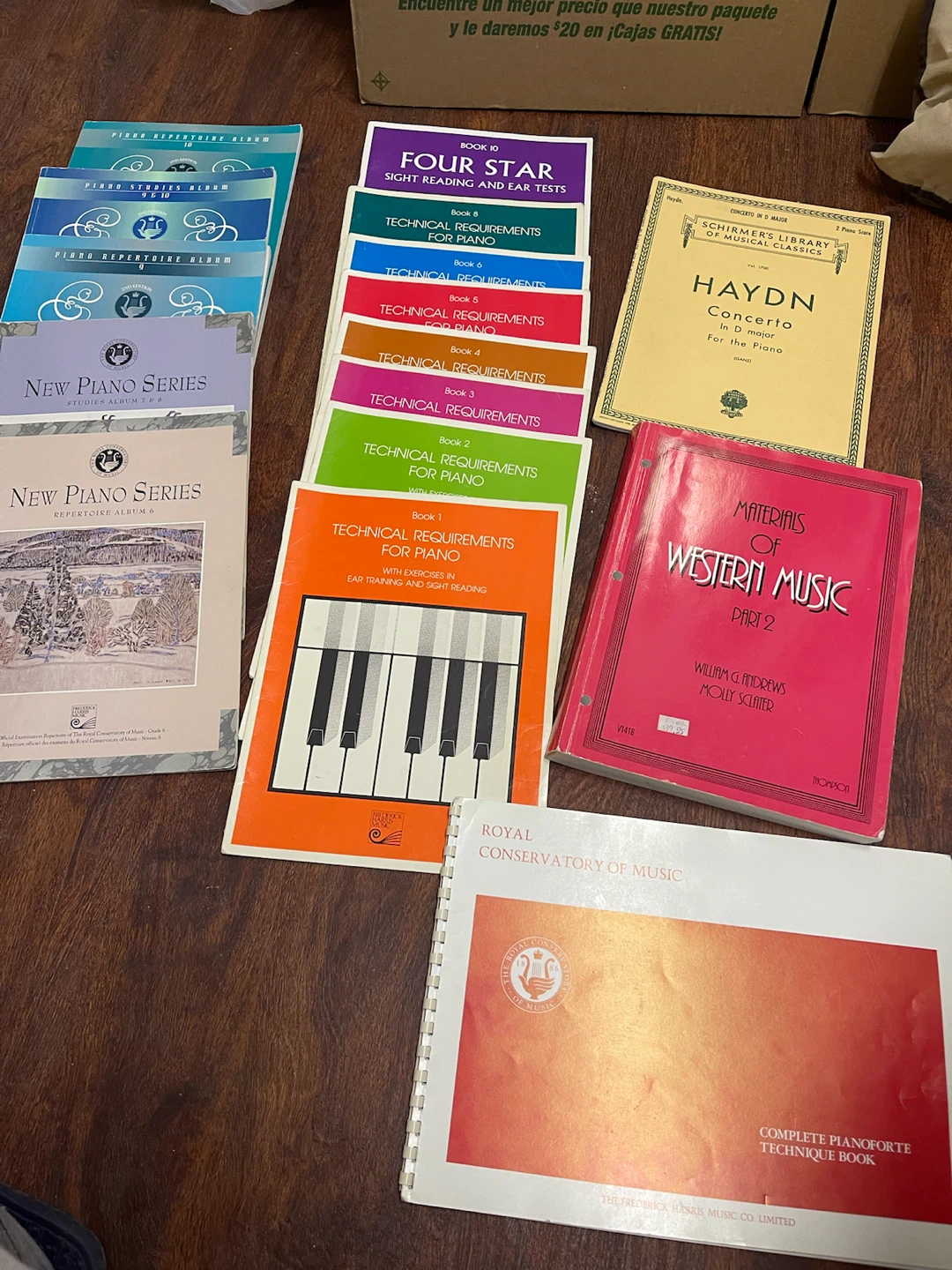 Collection of Piano Music Books and Technical Requirements