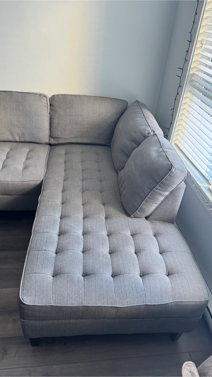 Grey Sectional Sofa with Chaise - photo 3