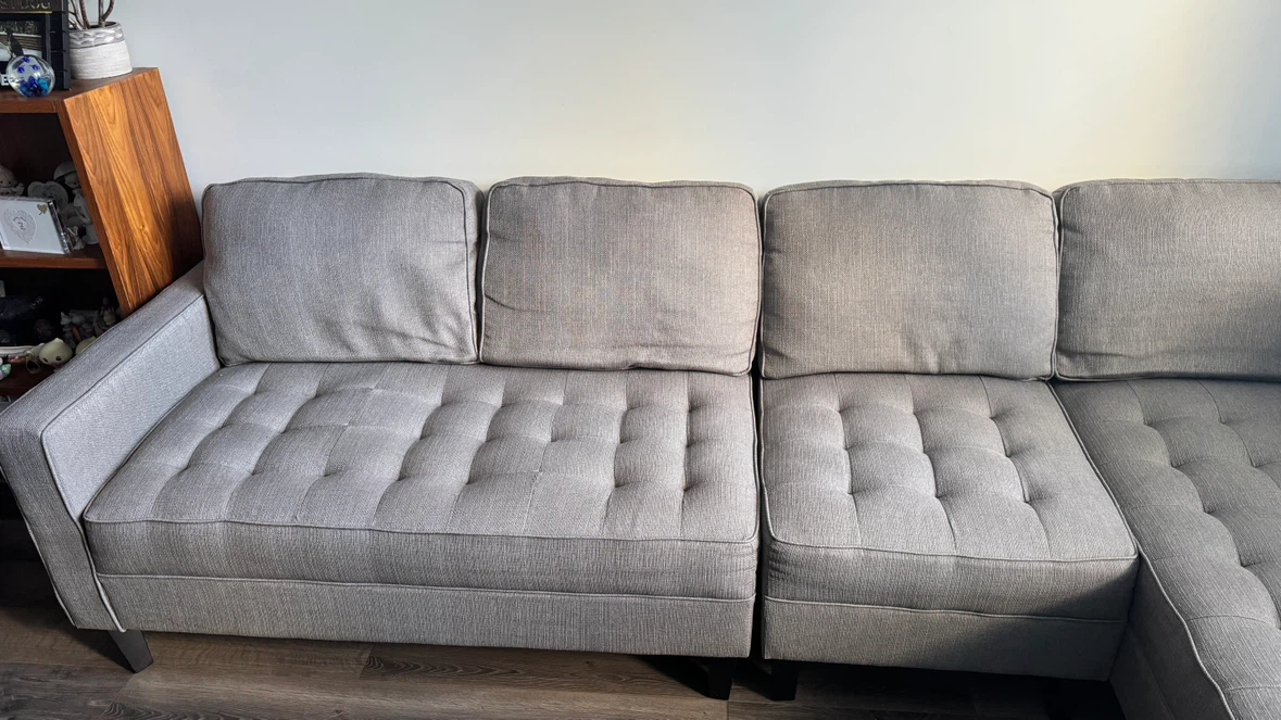 Grey Sectional Sofa with Chaise - photo 4