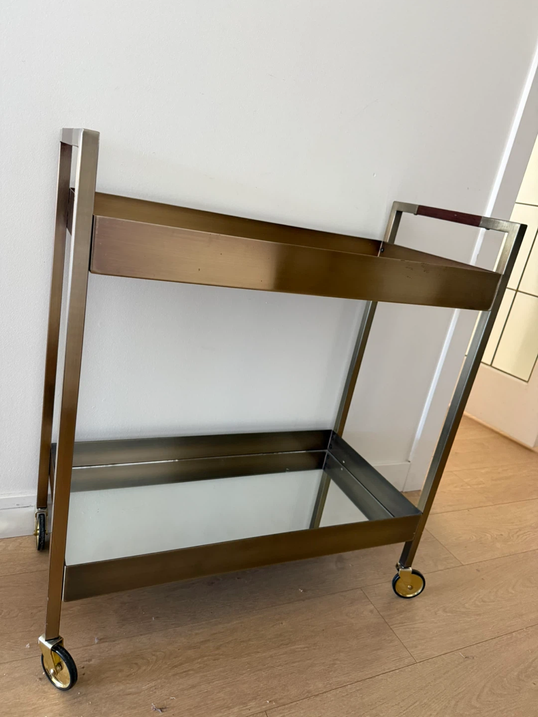 Brass and Mirror Serving Cart