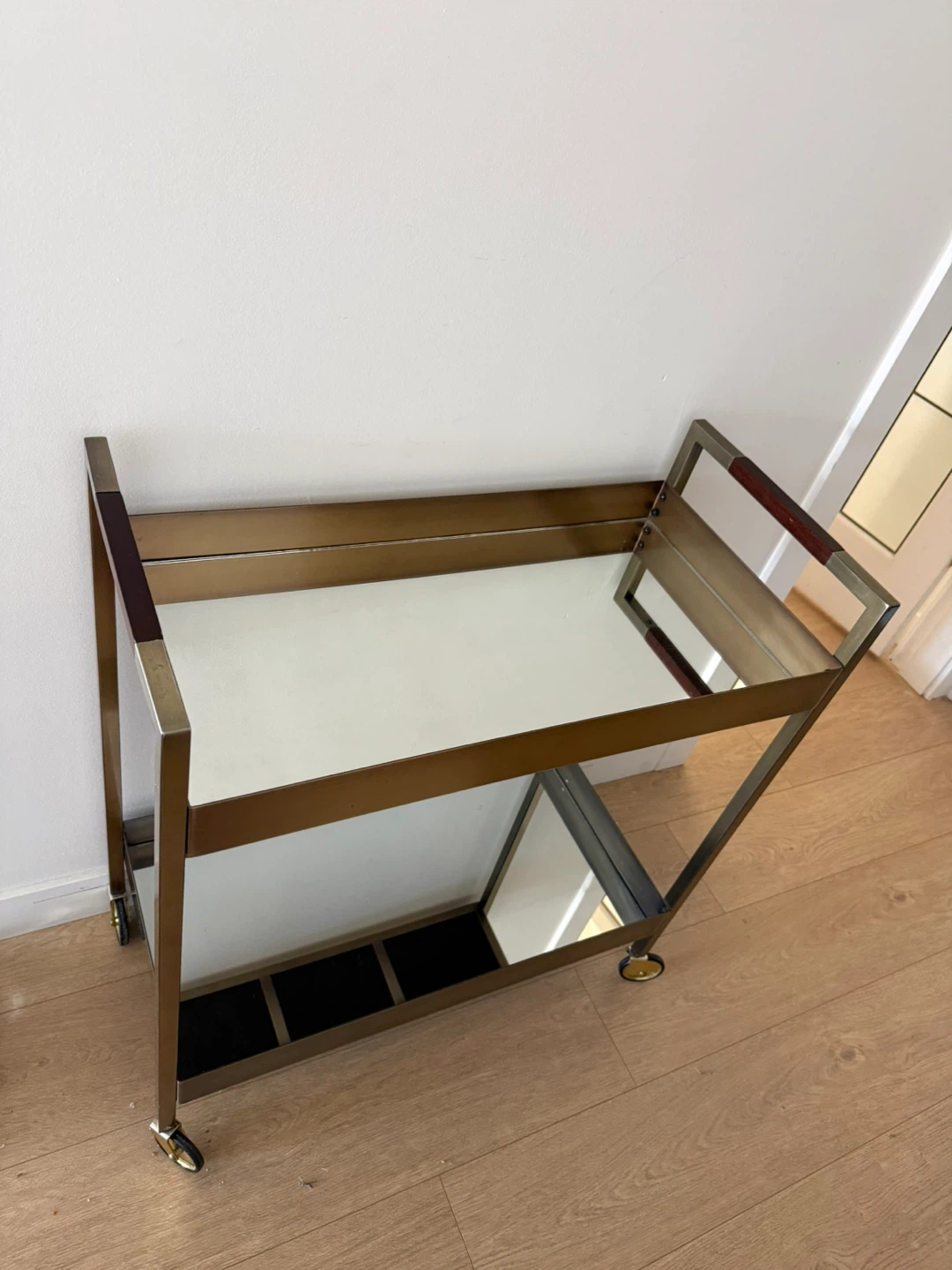 Brass and Mirror Serving Cart - photo 2
