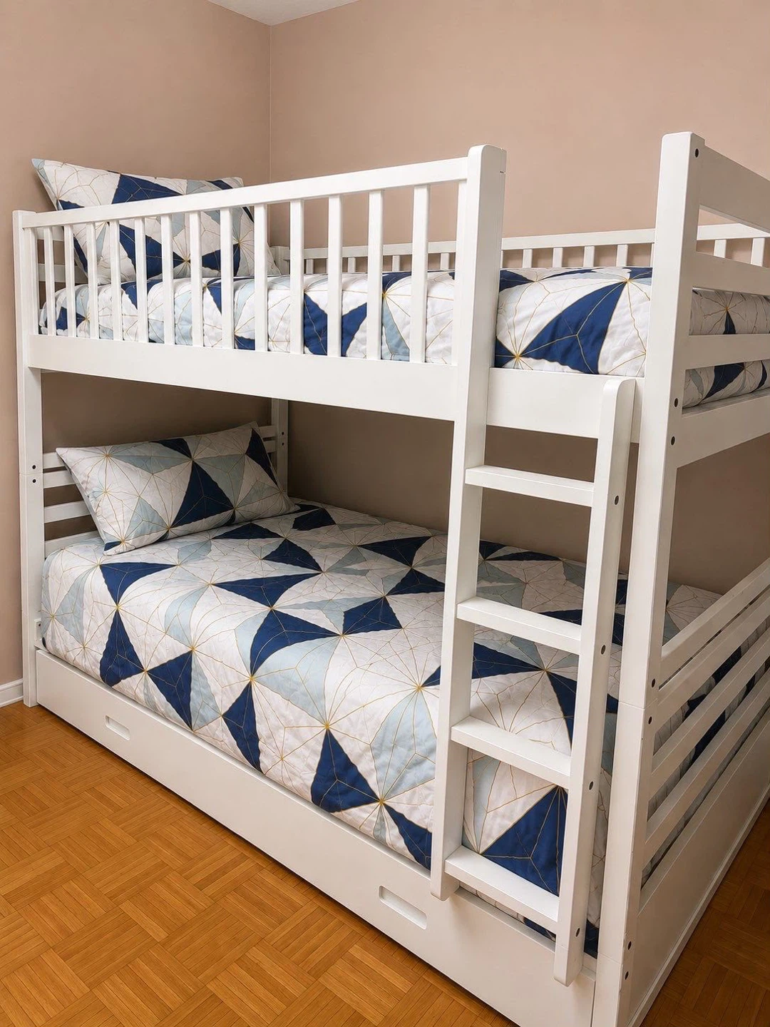 White Wooden Bunk Bed