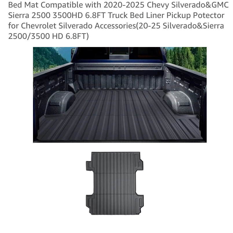 6.8ft Truck Bed Mat for Chevy Silverado/GMC Sierra 2500 3500