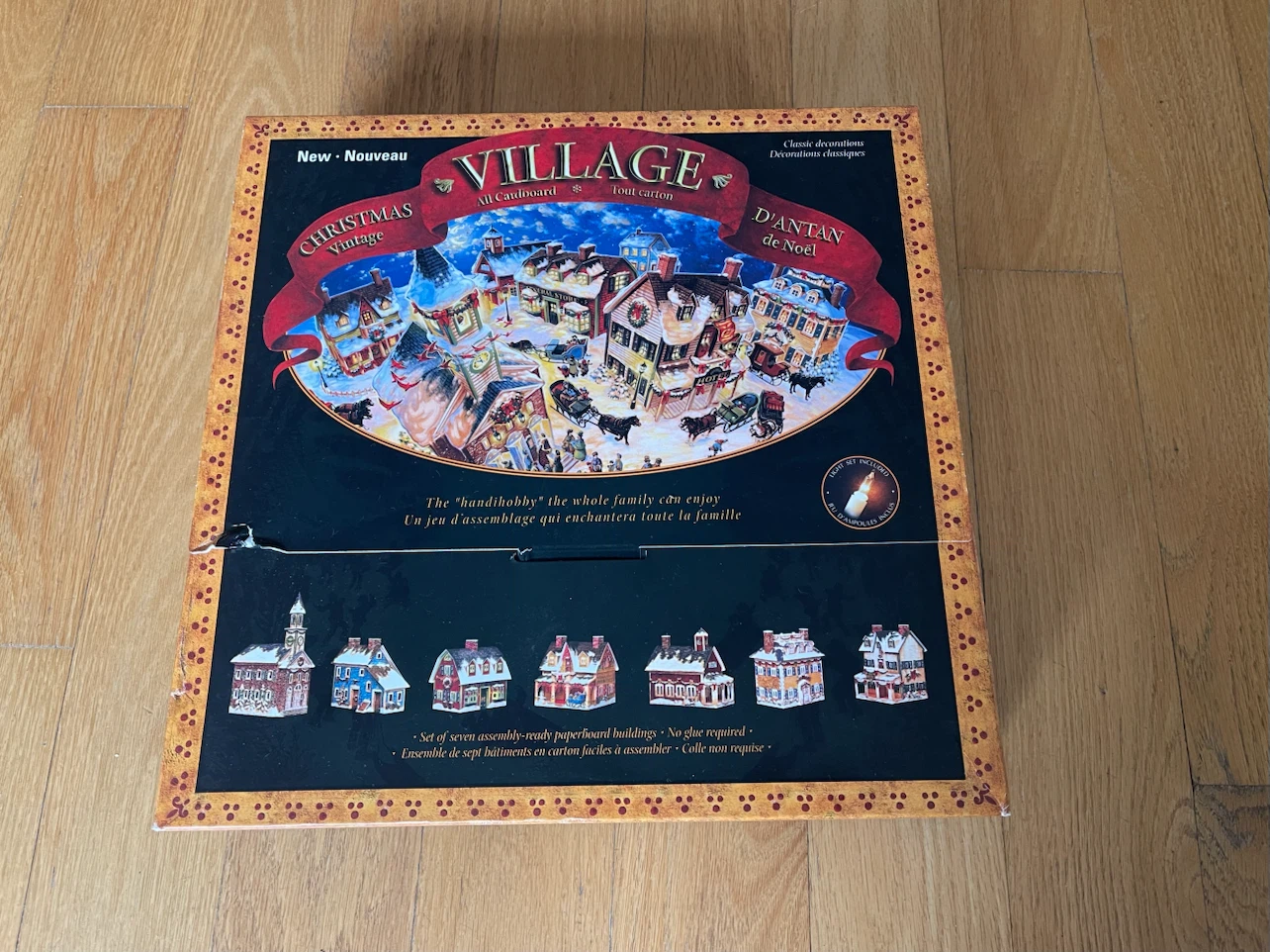 Christmas Vintage Village Paperboard Building Set