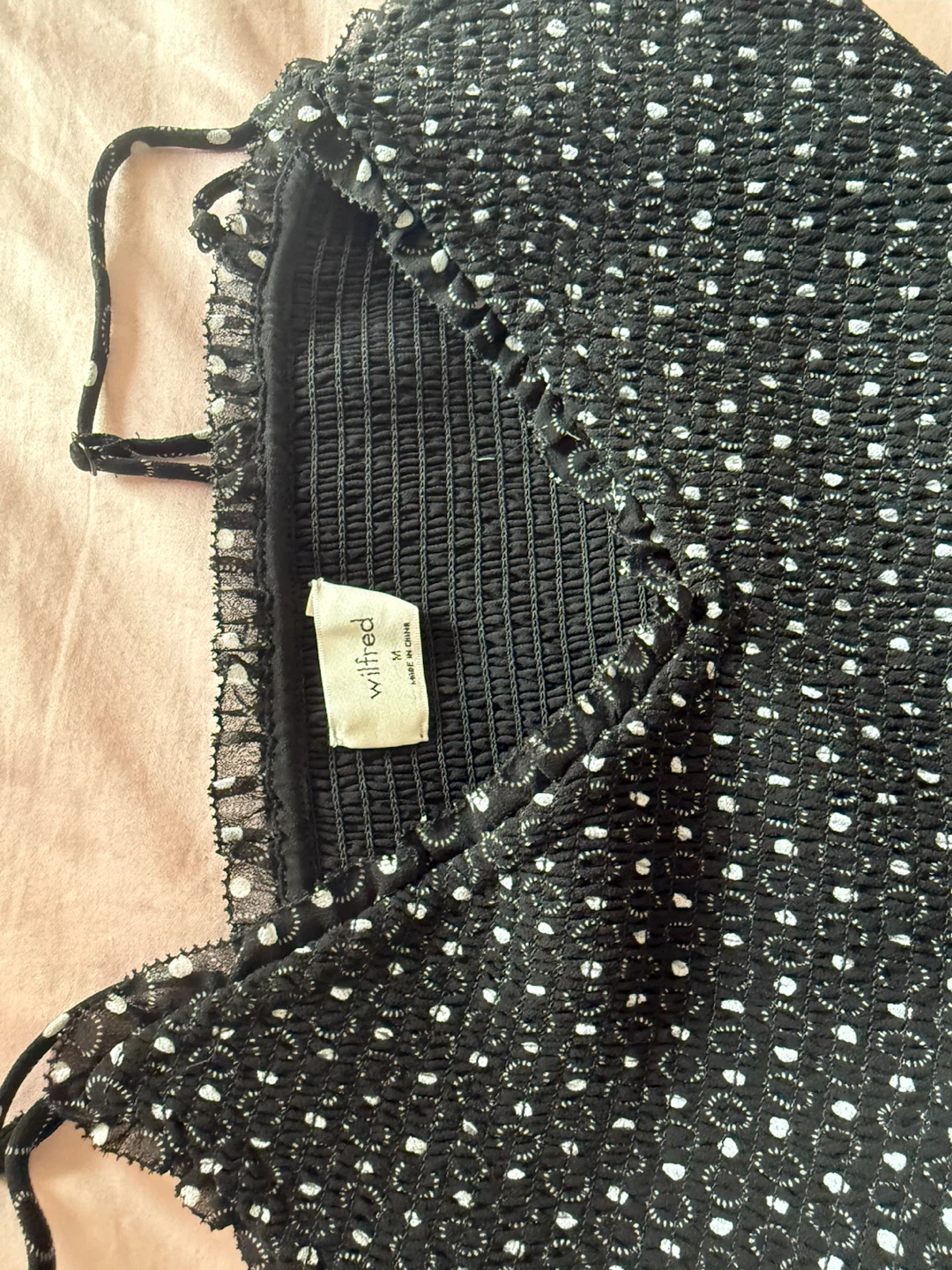 Wilfred Black and White Polka Dot Midi Dress
