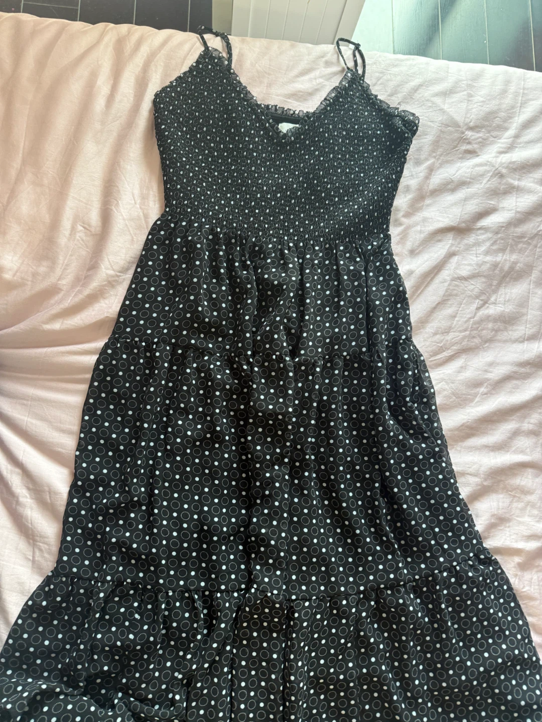 Wilfred Black and White Polka Dot Midi Dress - photo 2