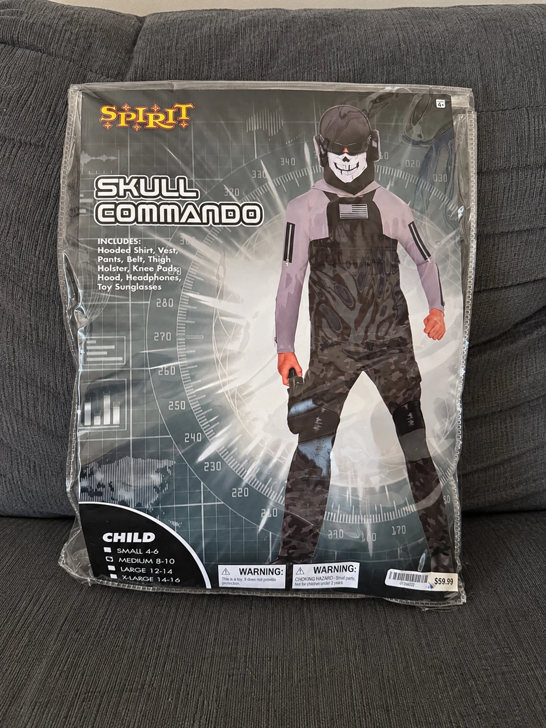 Spirit Halloween Skull Commando Child Costume - Medium 8-10