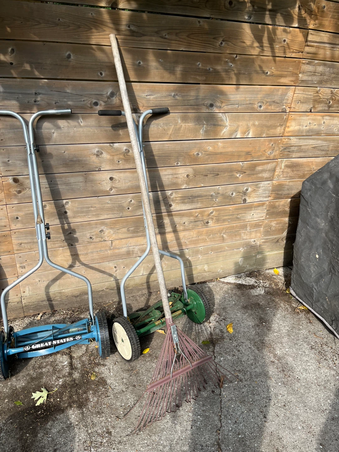 Reel Lawn Mower + free leaf rake