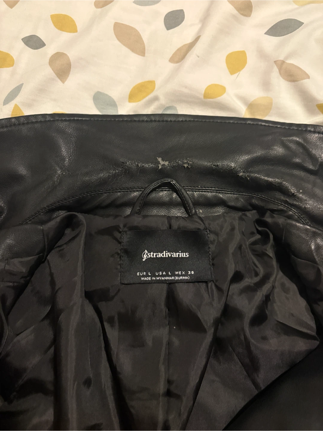 Stradivarius Leather Effect Biker Jacket - Large - photo 4