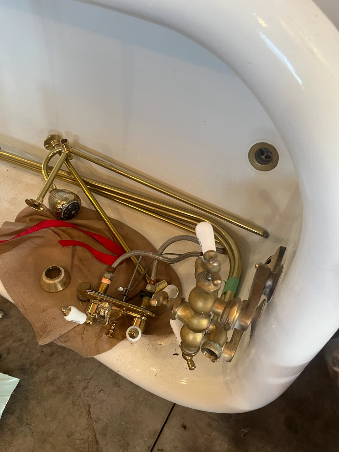 Vintage Cast Iron Tub with Plumbing Attachments - photo 2