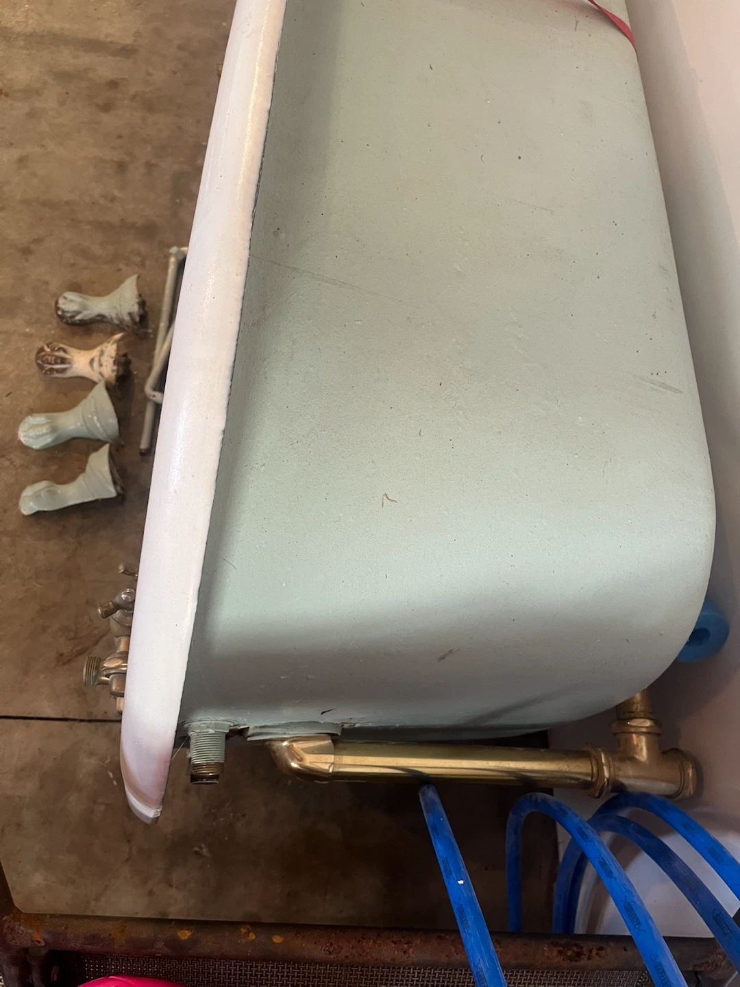 Vintage Cast Iron Tub with Plumbing Attachments - photo 3