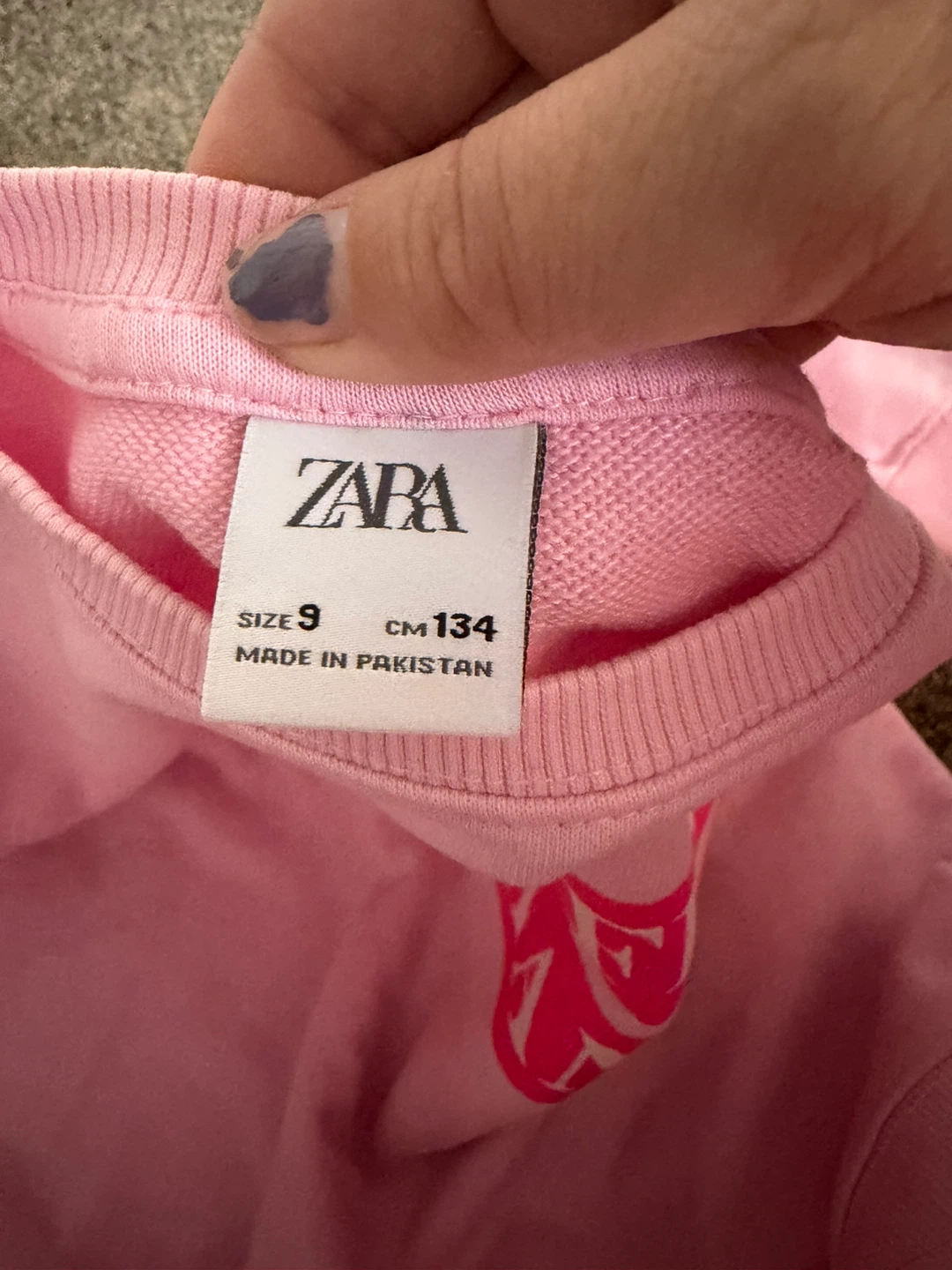 Zara Pink I'm Fine Thanks Sweatshirt - photo 2