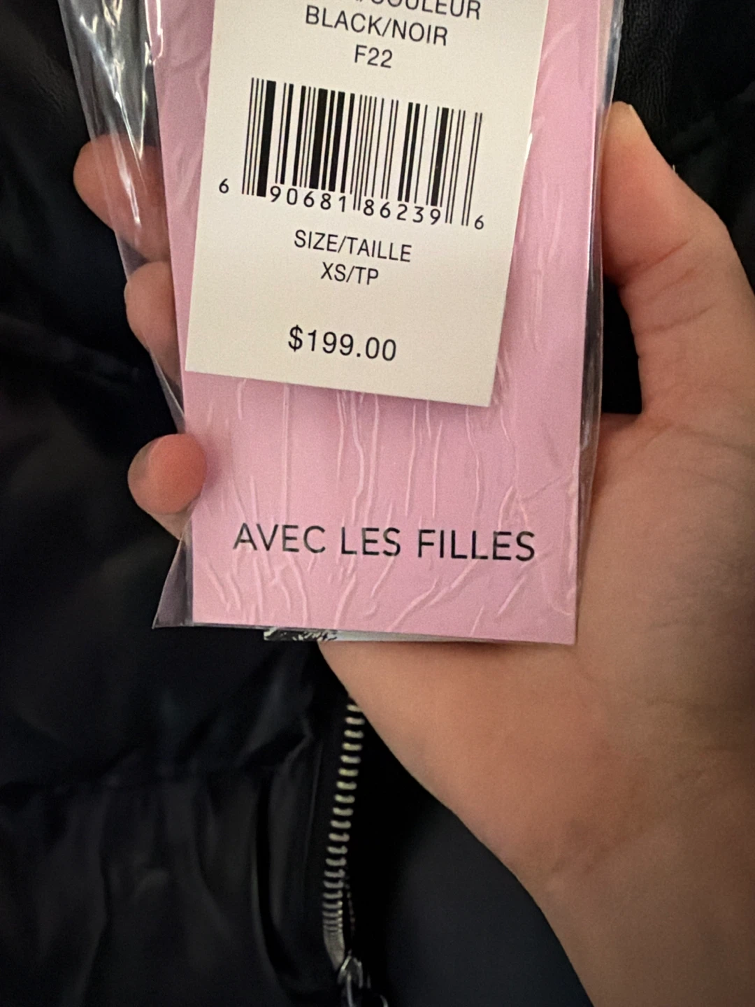 Avec Les Filles Black Faux Leather Puffer Jacket - XS - photo 2