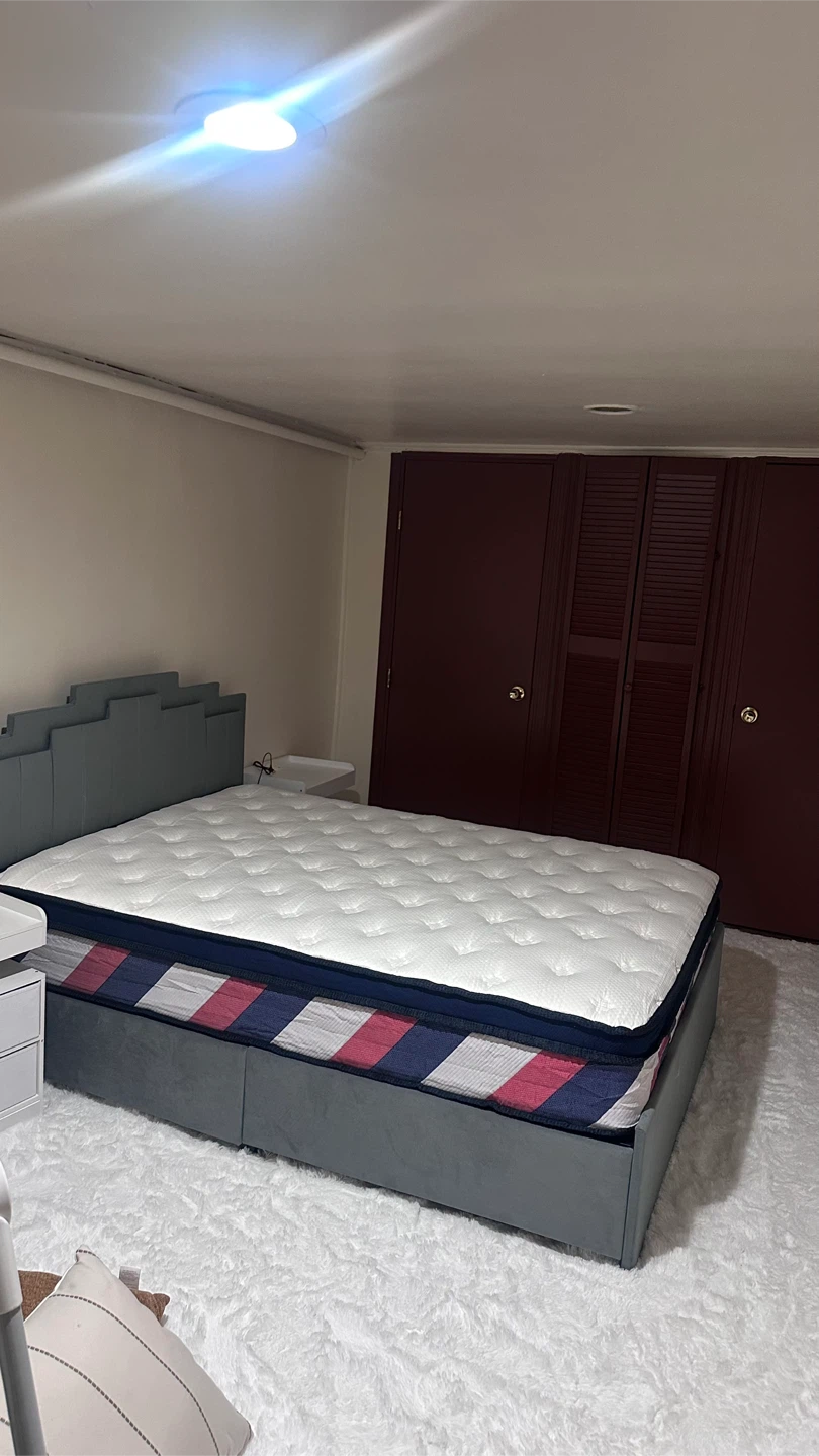 Upholstered LED Bed Frame + mattress - photo 2