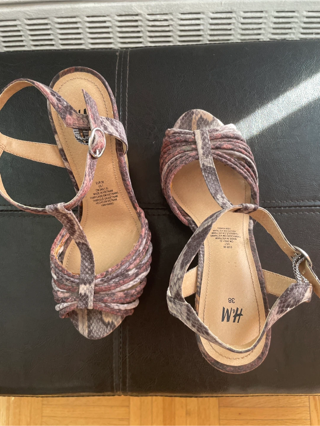 H&M Snake Print Wedge Sandals Size 38 - photo 3