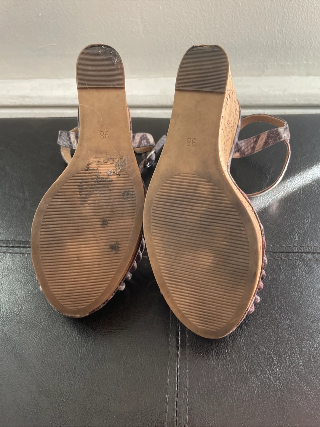 H&M Snake Print Wedge Sandals Size 38 - photo 5