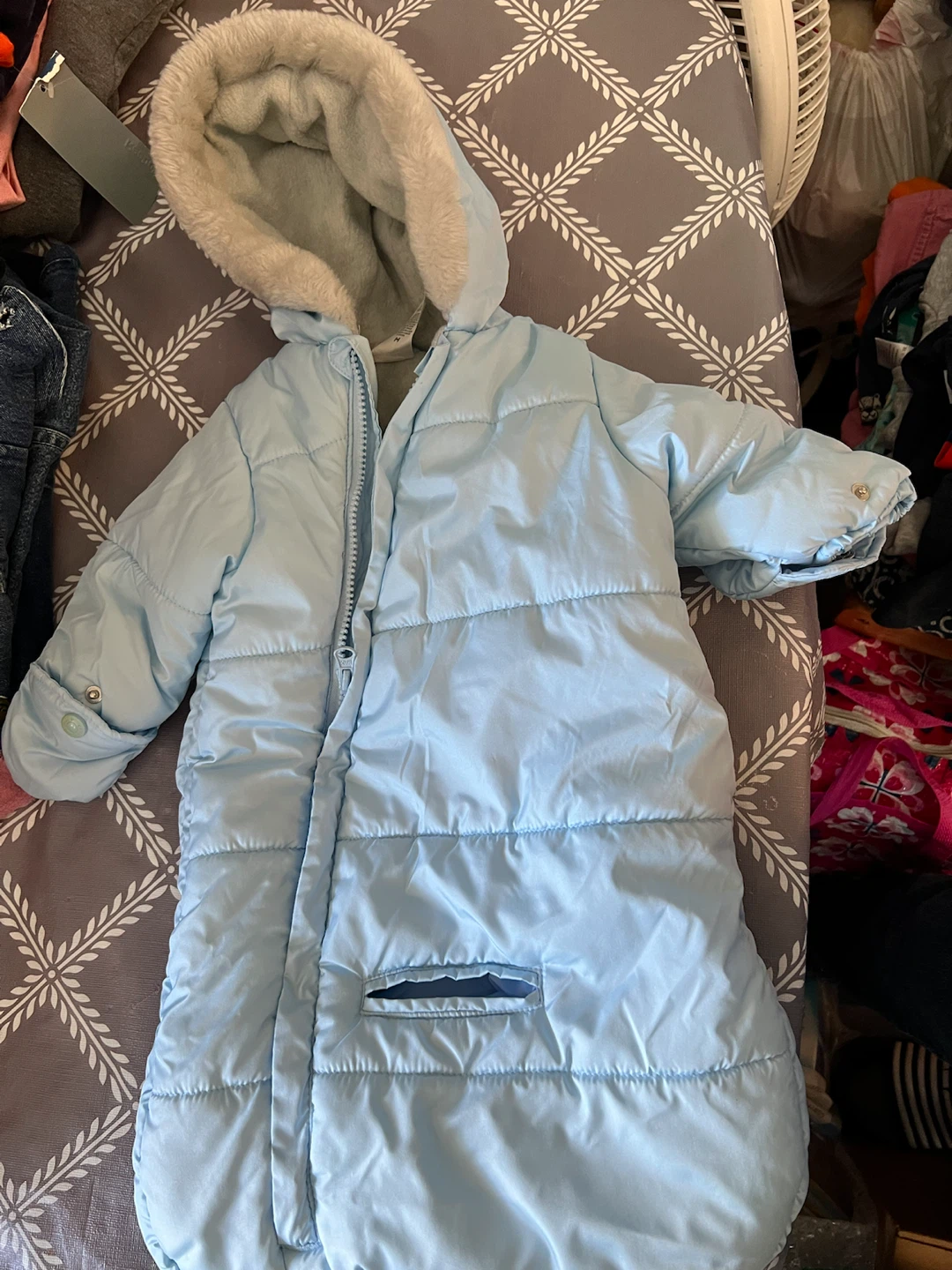 Carters Baby light blue winter bunting suit size 3-6mths