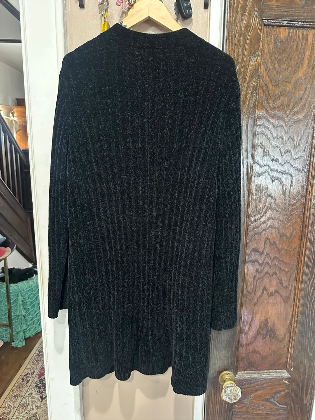 Matty M Black Ribbed Open Cardigan - photo 5