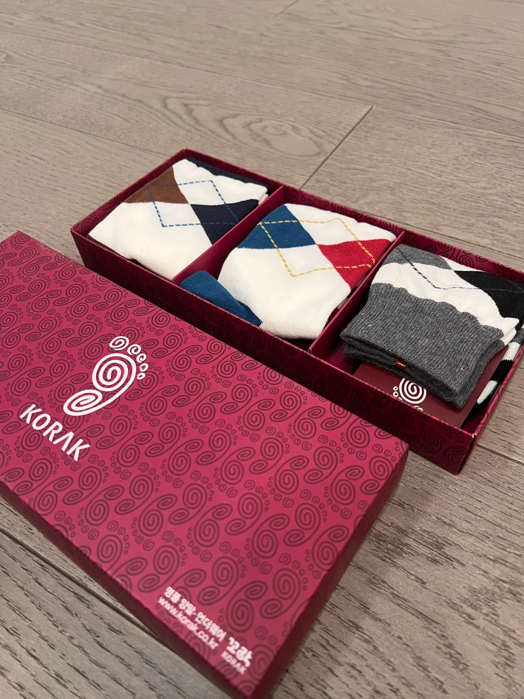 KORAK Argyle Socks 3-Pack Gift Box