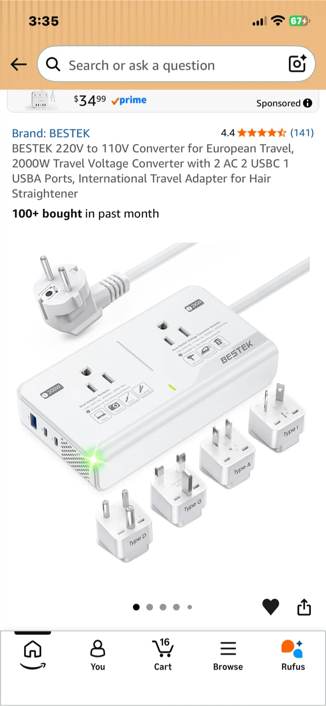 BESTEK 2000W Travel Voltage Converter - photo 2