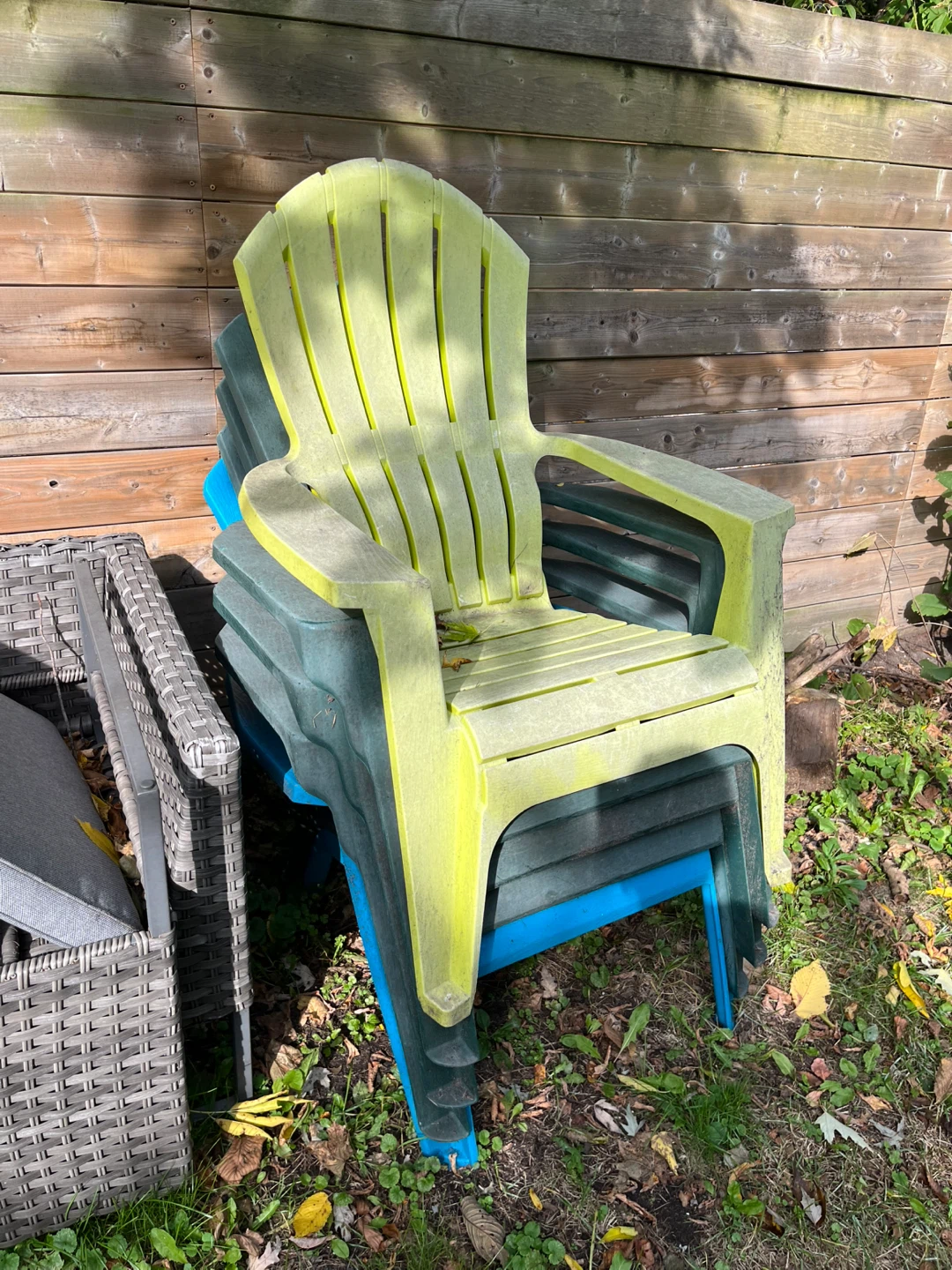 Stackable Adirondack Chairs, $12 each