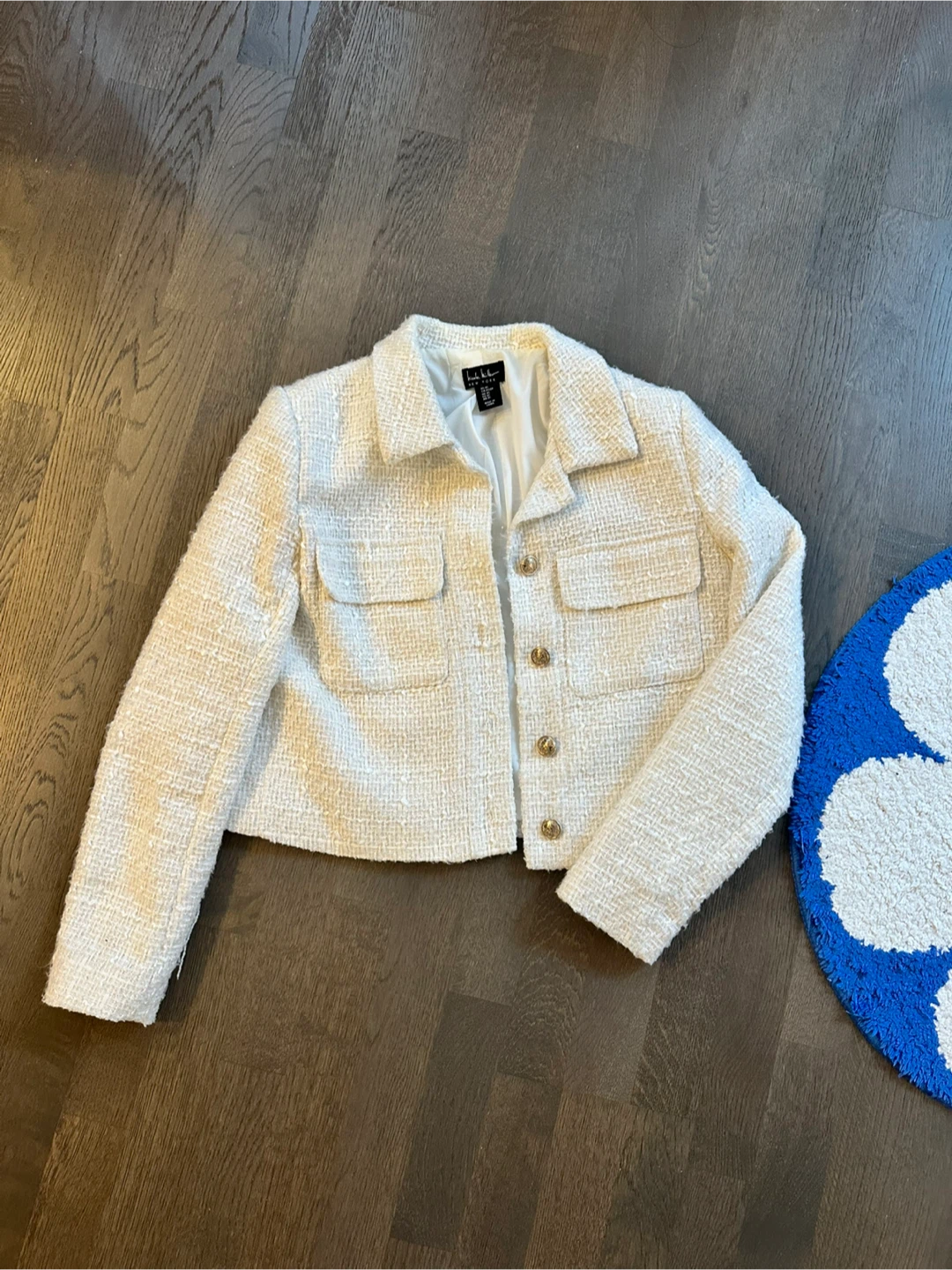 Nicole Miller New York White Tweed Jacket