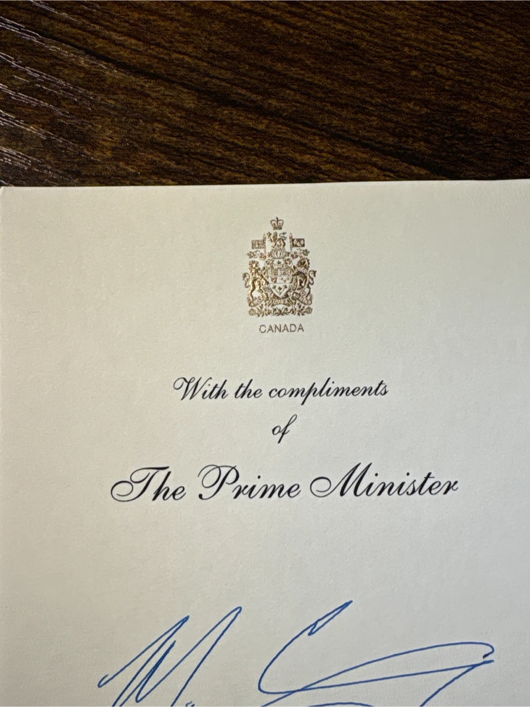 Prime Minister of Canada Autographed Card - photo 3