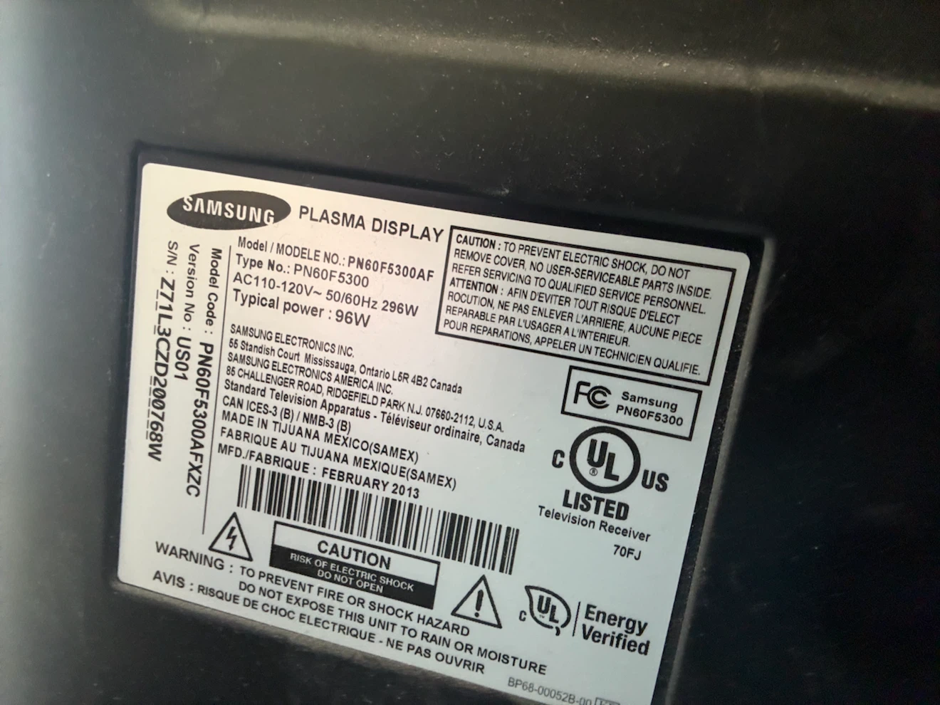 Samsung 60” Plasma TV - photo 2