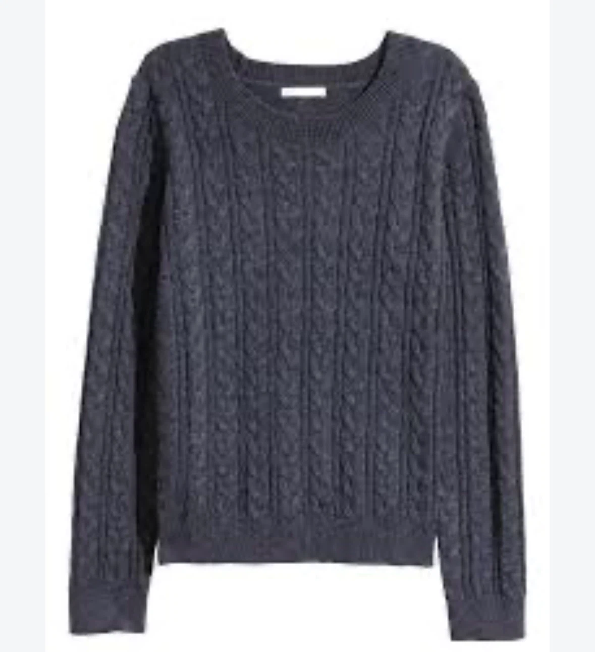 H&M Basic Cable Knit Sweater Dark Blue - photo 2