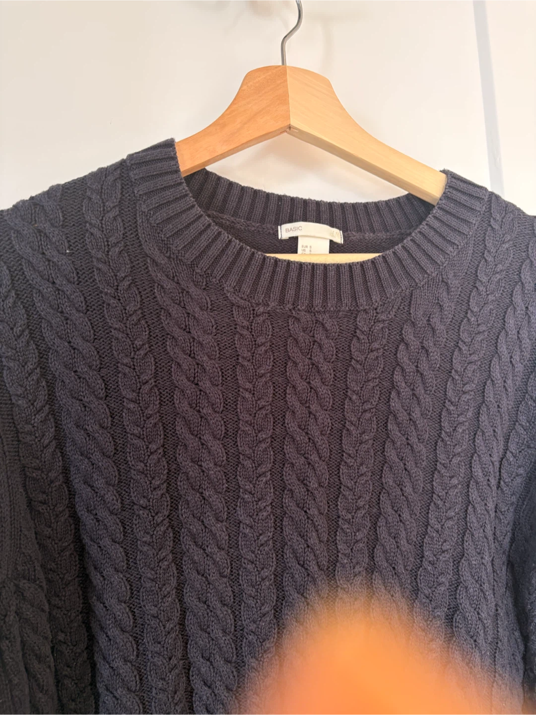H&M Basic Cable Knit Sweater Dark Blue - photo 3