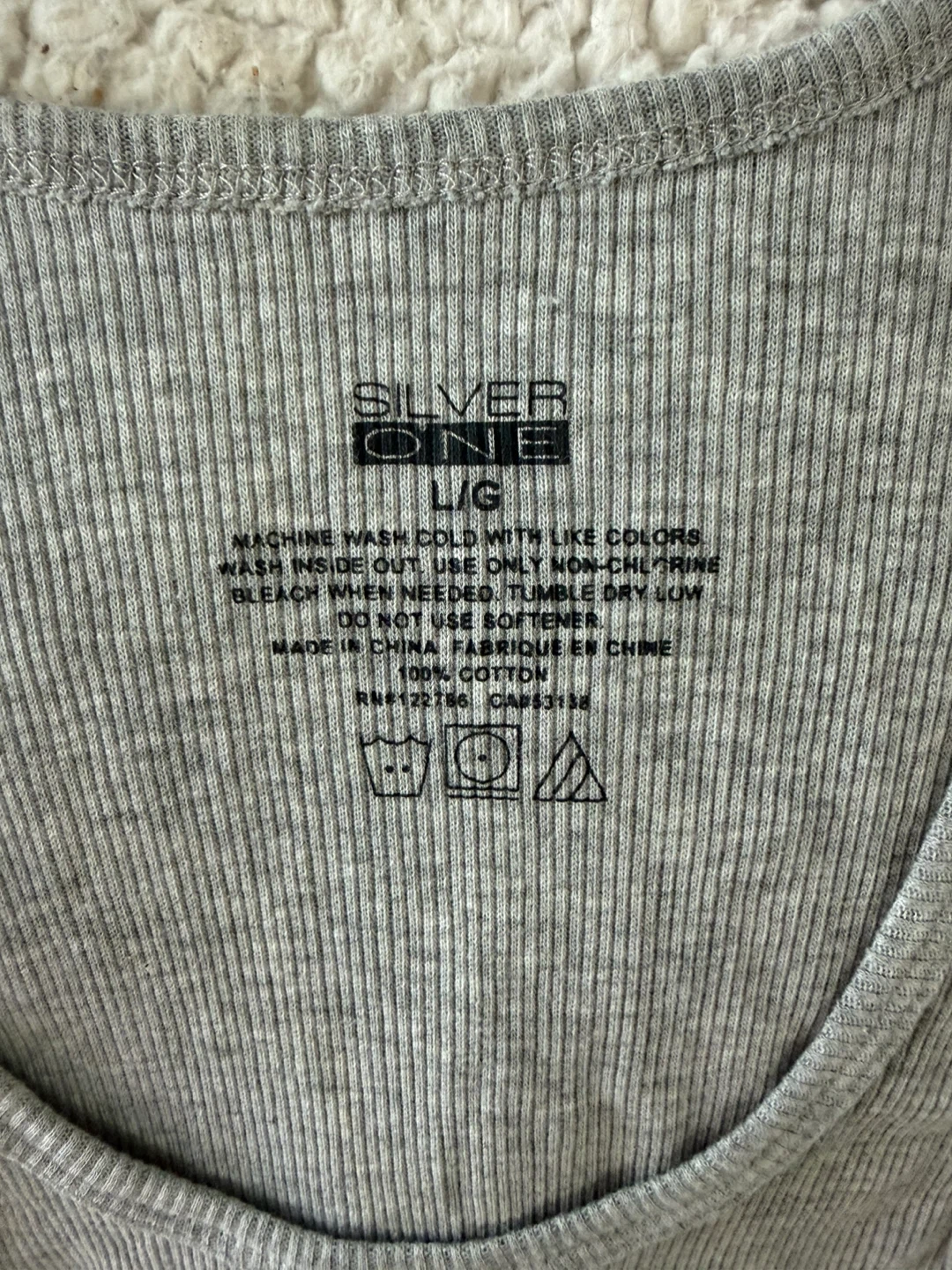 Silver One Gray Ribbed Tank Top - photo 2