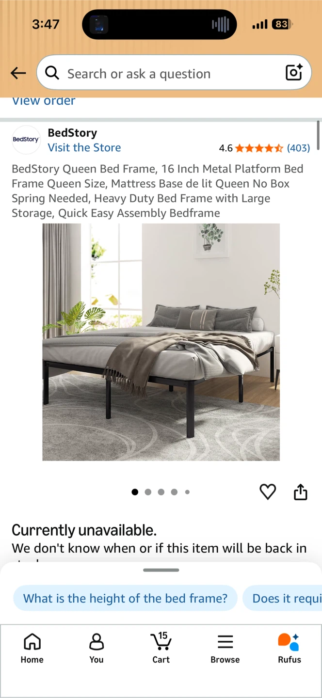 BedStory Queen Metal Platform Bed Frame