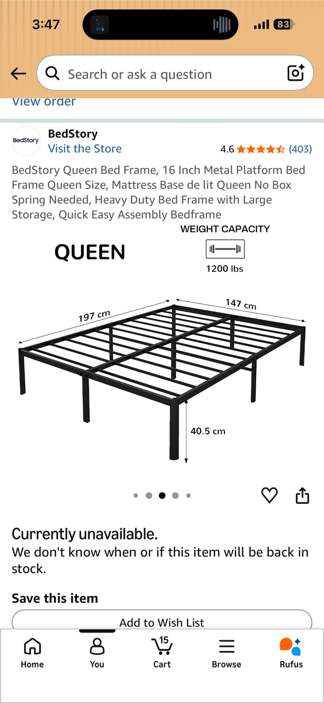 BedStory Queen Metal Platform Bed Frame - photo 2