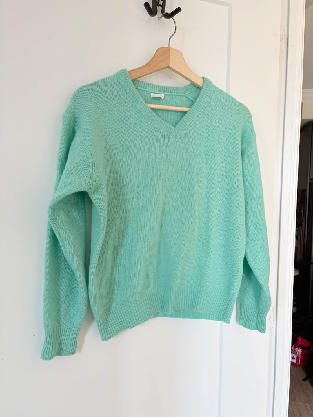Mint Green V-Neck Knit Sweater - photo 3