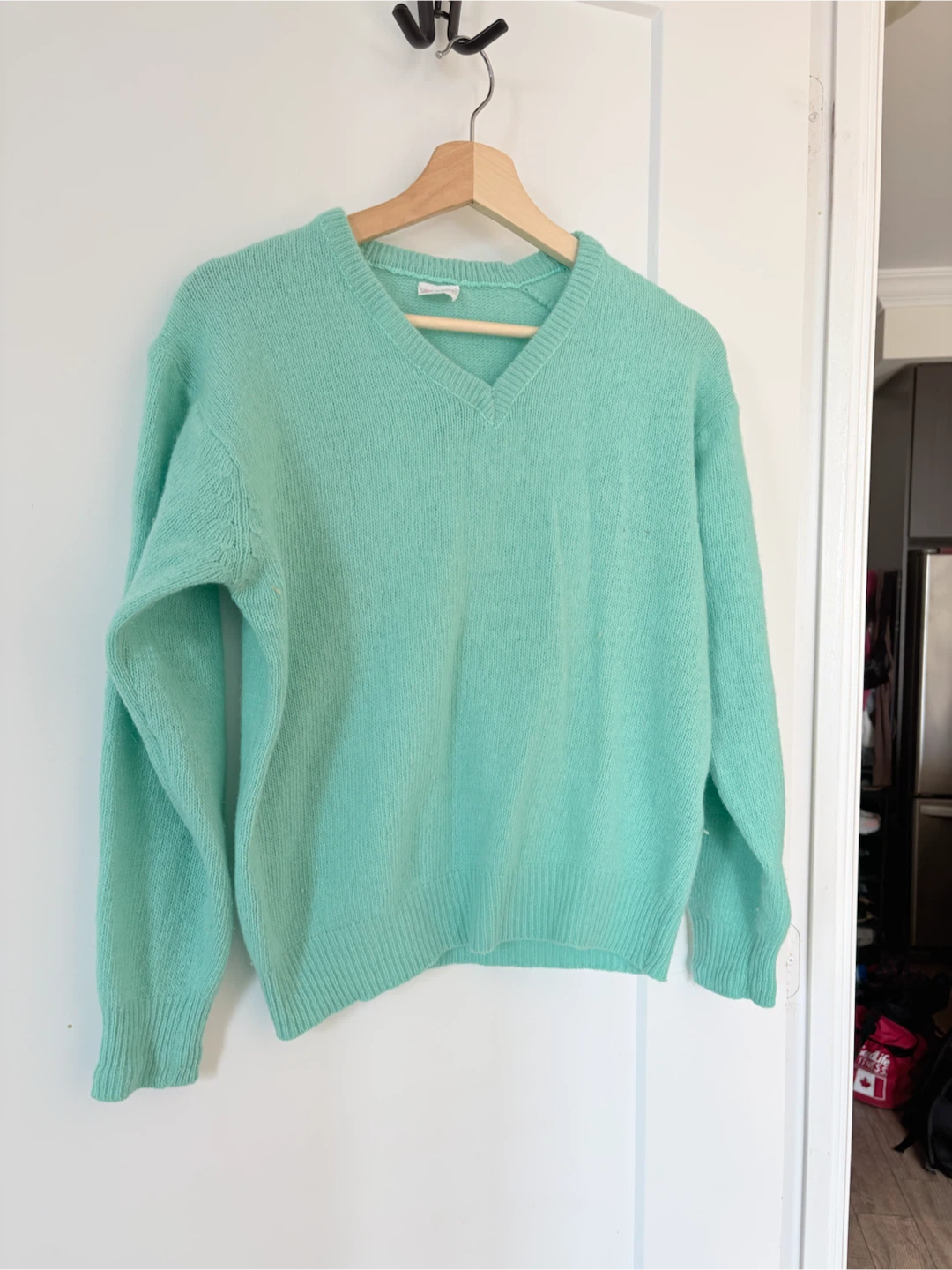 Mint Green V-Neck Knit Sweater - photo 4