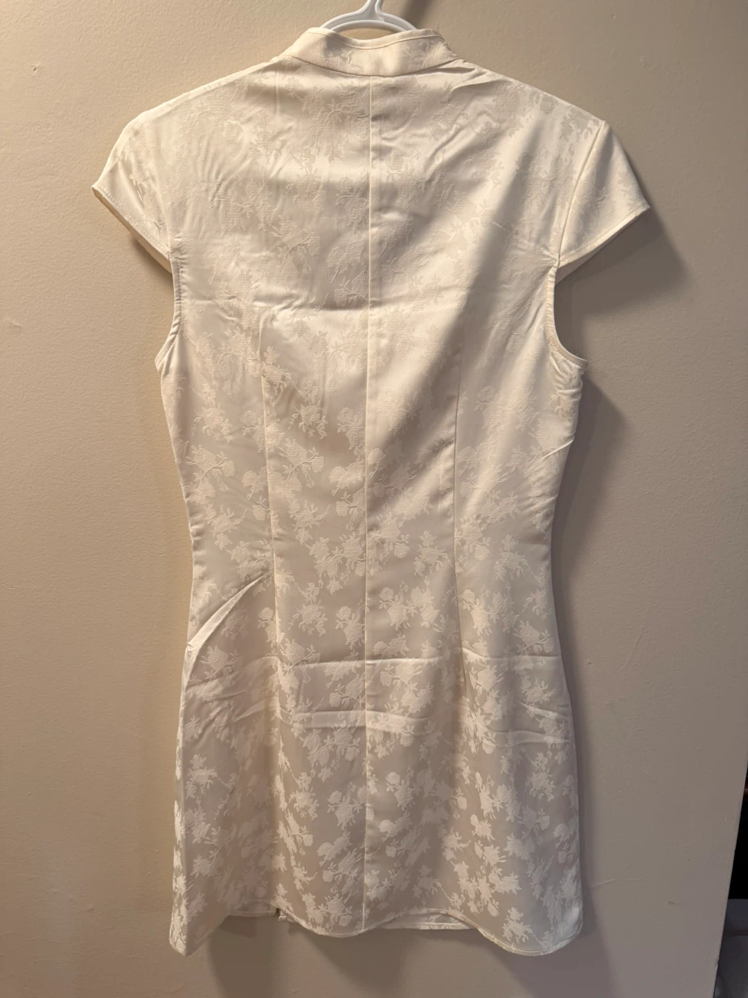 Bershka Cream Floral Brocade Cheongsam Dress - photo 2