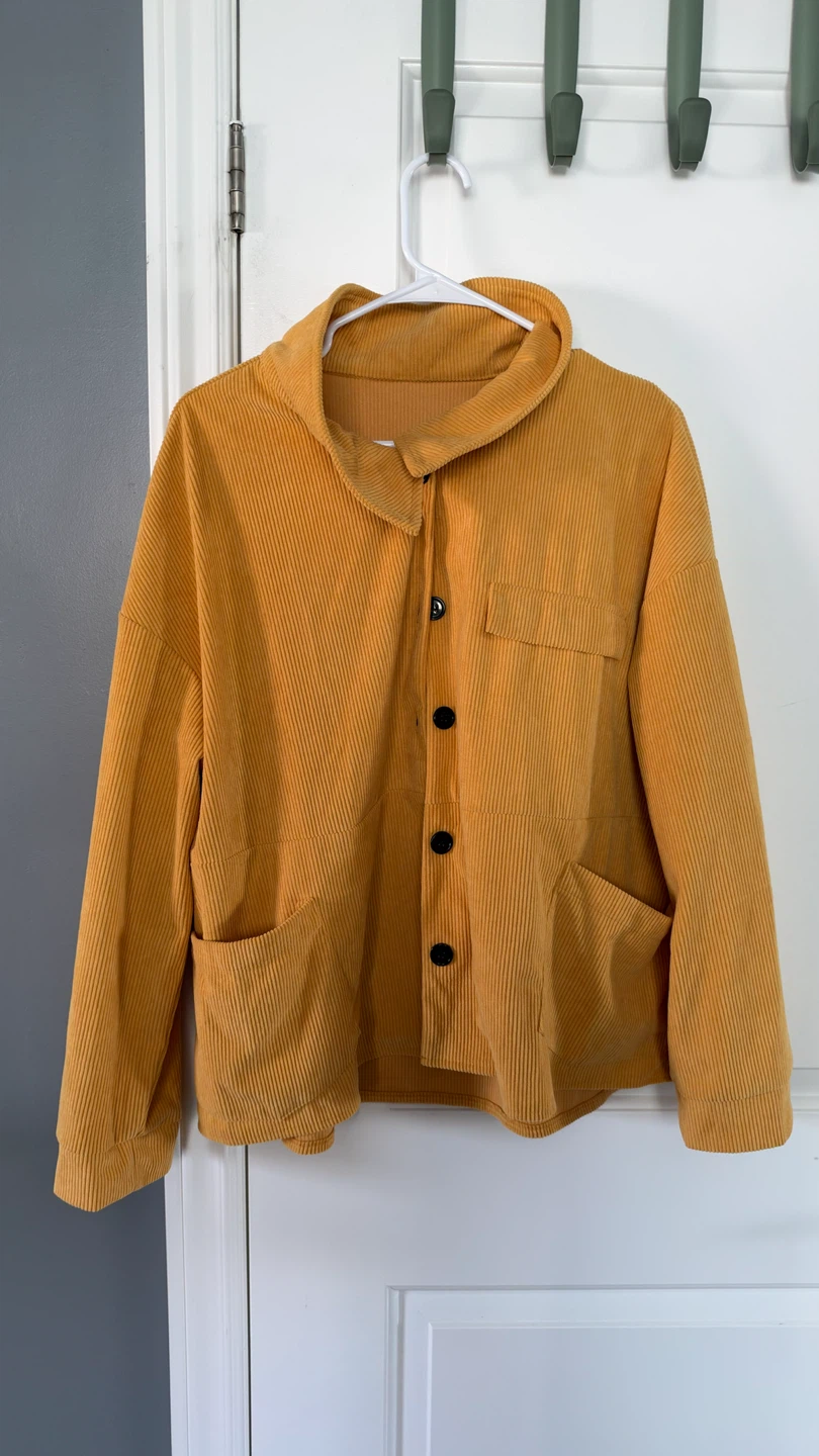 Mustard Yellow Corduroy Button-Up Jacket