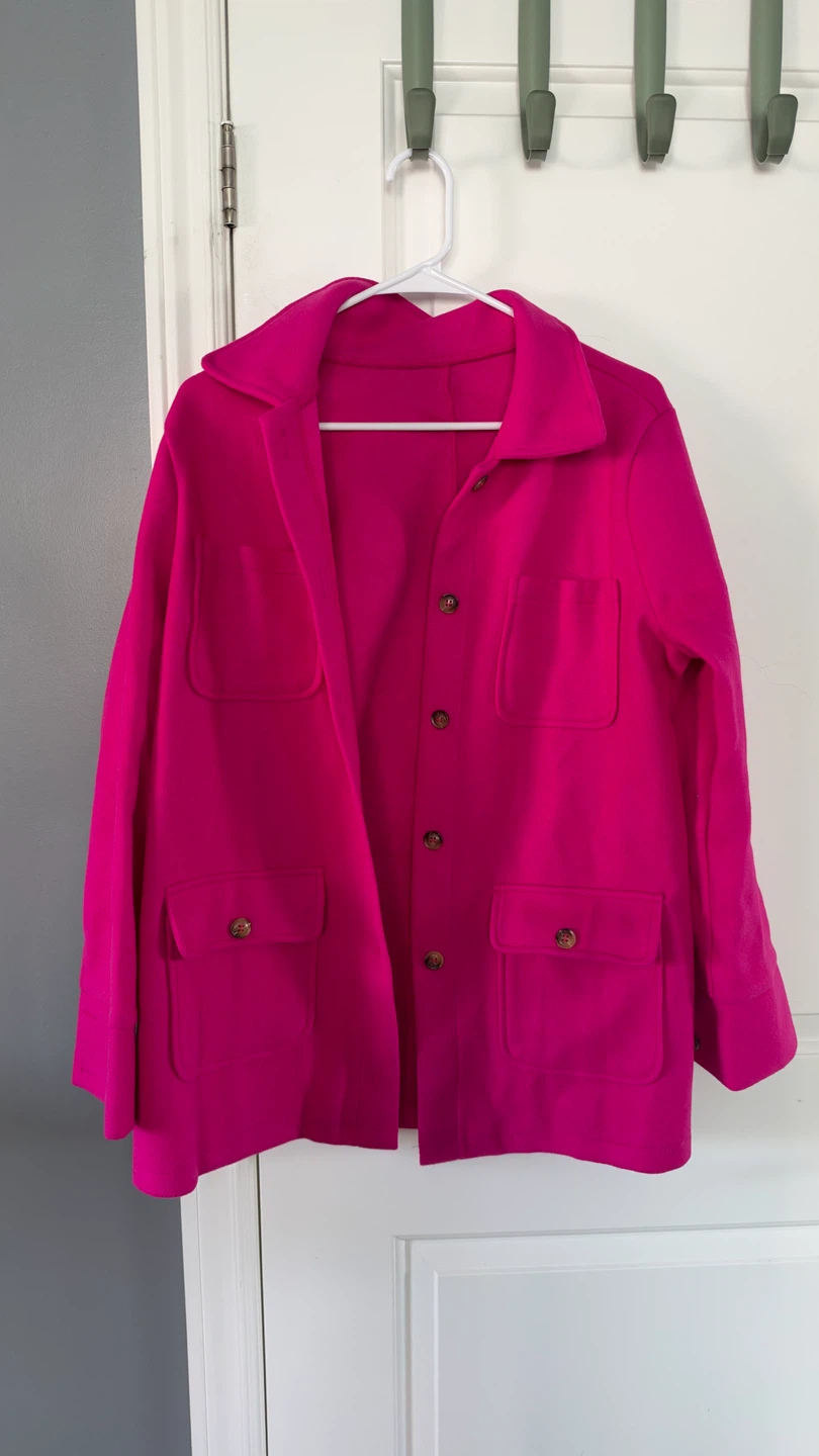 Bright Pink Button-Down Jacket
