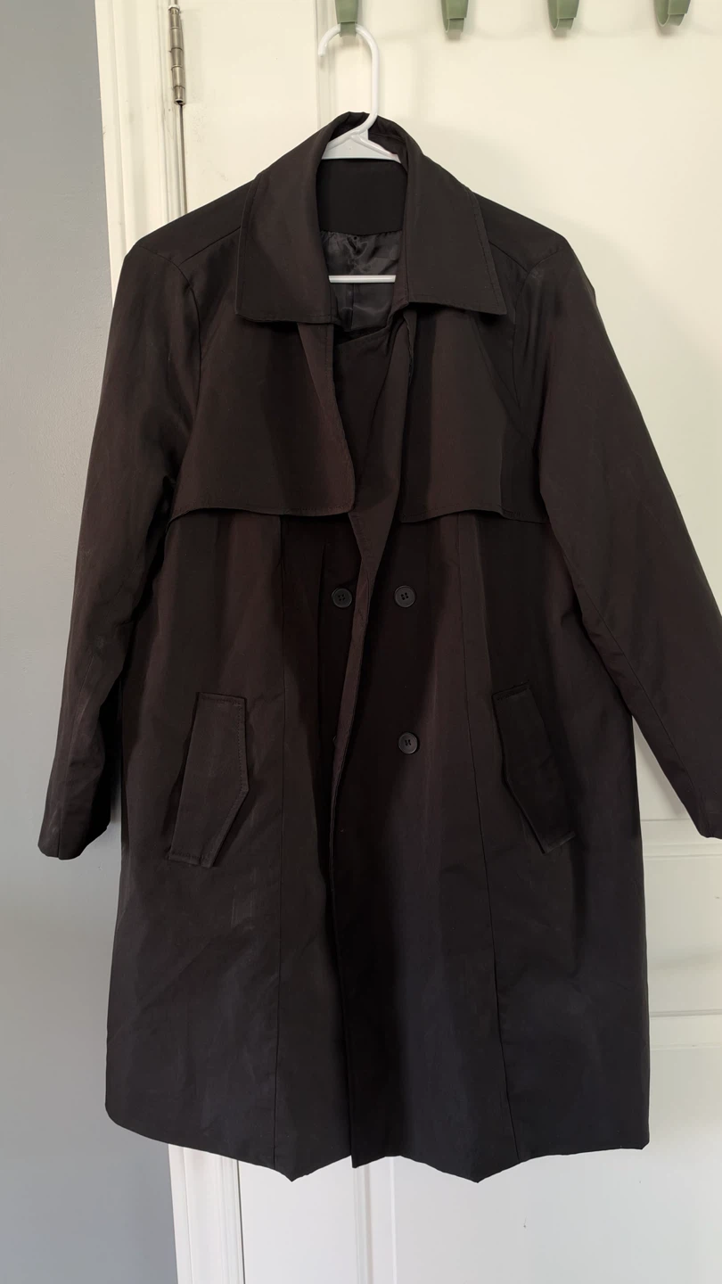 Black Double-Breasted Trench Coat