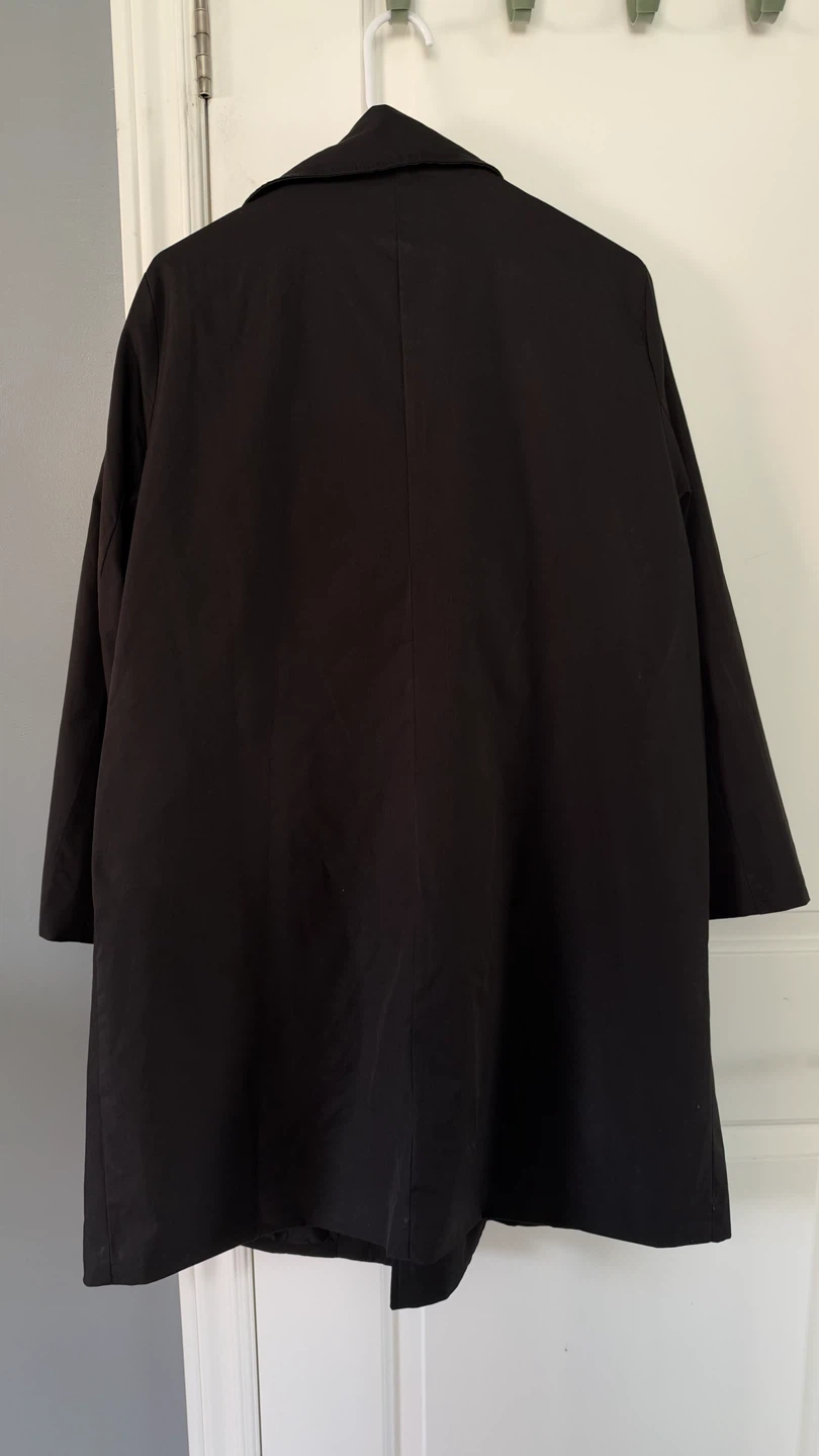 Black Double-Breasted Trench Coat - photo 2