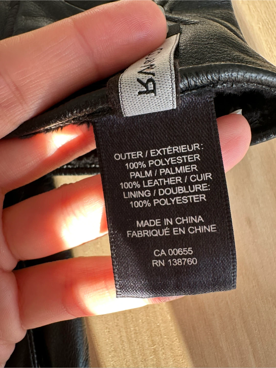 RW&CO Black Leather and Polyester Gloves - photo 5