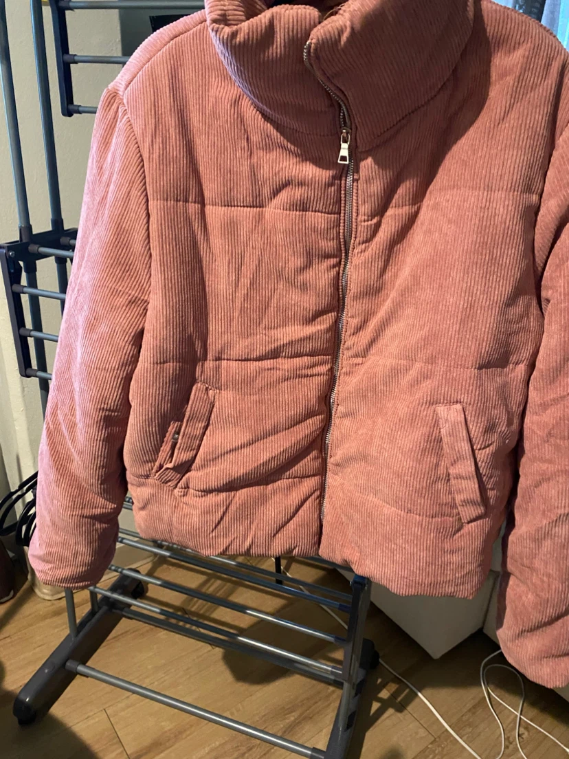 Pink Corduroy Puffer Jacket
