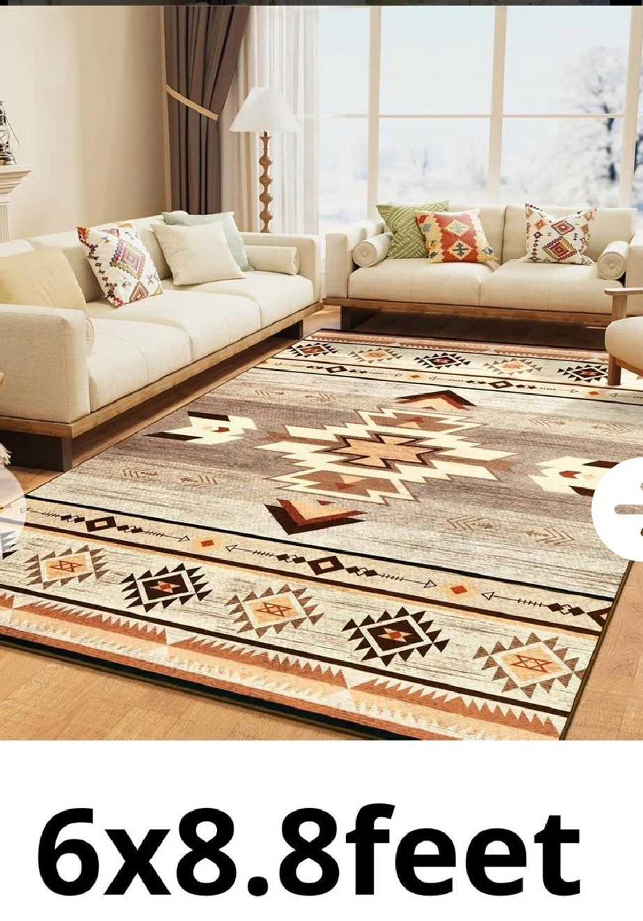 Southwestern Style Living Room Area Rug