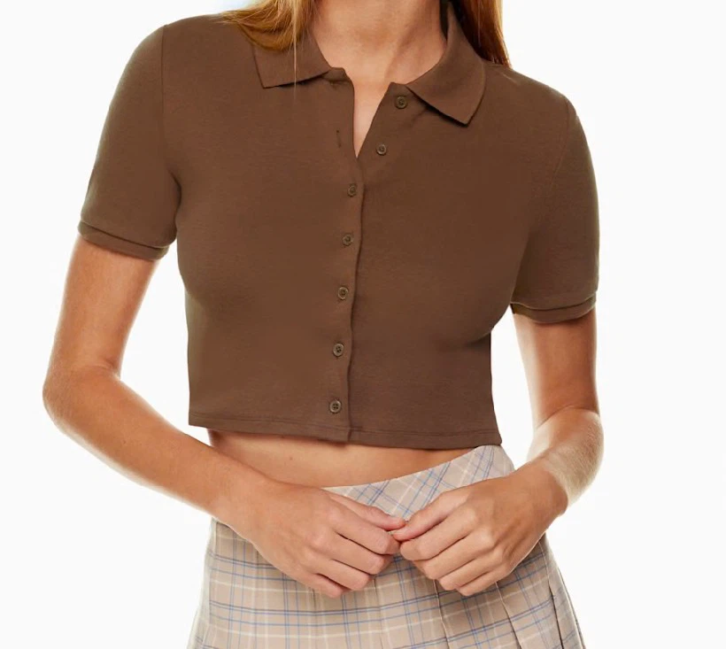 Aritzia Black Cropped Polo Shirt 🖤 - photo 3