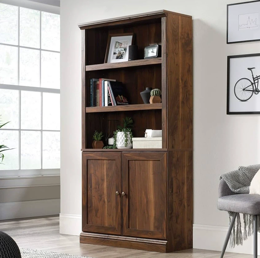 Tall Wooden Bookcase with Storage Cabinet - photo 3